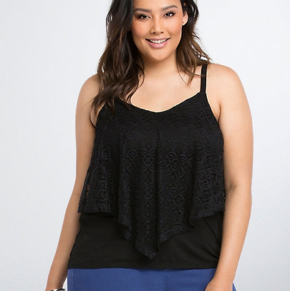 Torrid Black Lace Overlay Cami